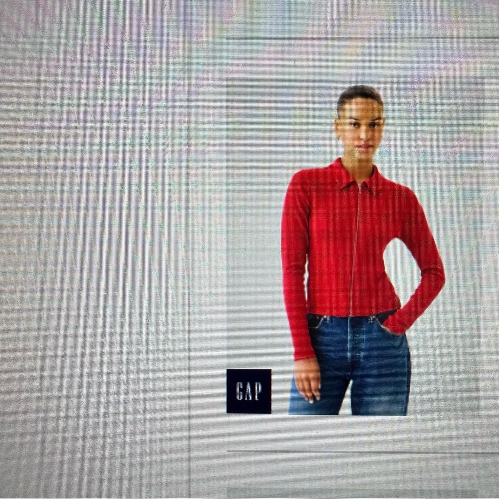 NWOT : Modern Rib Zipper Shirt : Cotton Modal Blend : Modern Red : Small